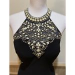 Betsy and Adam Floor Length Prom Dress ~ Black Size 2 ~ Beaded ~ Open Back Photo 3