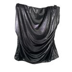 Free People Vtg Metallic Silver Tube Top size Med. gathered Y2K Club Photo 1