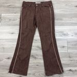 Vtg Y2K Denim Cropped Jean‎ Jacket Flare Pants Grunge Outfit 2 Piece Set Sz 11/L Brown Size L Photo 6