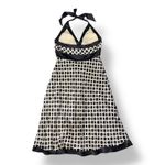 Issue New York Vintage Y2K Black White Silk Halter Party Dress Size 12 Photo 4