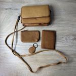 wilson's leather  Crossbody Bag Set Vintage Y2K Bifold Wallet Coin Purse Key Fob Photo 0