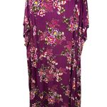 Woman Within Plus Size 26/28W Maxi Dress 2X Floral Purple Short Sleeve Boho 1381 Photo 0