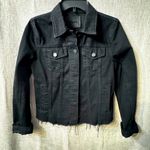 BLANK NYC - cropped black denim jacket with raw hem detail. Size small. NWOT! Photo 0