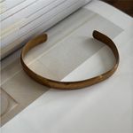 Textured Gold Brass Cuff Bracelet Photo 5