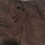 Lily White Black Crochet Shorts with Bow Tie Front Photo 1