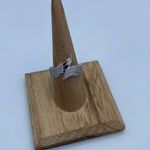 Angel Wings Pave Set CZ Sterling Silver Ring Size 8 Photo 3