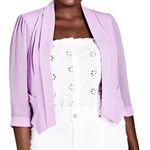City Chic pleated cropped blazer in lilac 18 NWT Photo 0