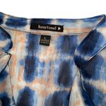 Heart soul  Women’s Size Large Ruffle Blouse Top Blue Tie Front Sheer #11•4 Photo 5