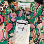 ALC Frank A.L.C. Kiki Ruched‎ Mini Dress Emerald Multi Floral XS Photo 3