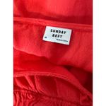 SUNDAY BEST Red Cropped Peplum Tie Front Long Sleeve Blouse Women's Size M‎ Size M Photo 4