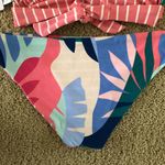 Splendid  BIKINI SET REVERSIBLE THIN STRIPED PALE PINK FLORAL NWT SZ L Photo 5