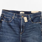 Loft Dark Wash Classic High Waisted Stretch Classic Ankle Skinny Jeans Size 32 Photo 2