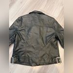 Love Tree Black Leather Moto Jacket Asymmetrical Design Photo 6