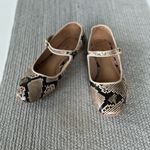Time and Tru Black Brown White Snakeskin Square Toe Maryjane Ballet Flats Sz 8 Photo 4
