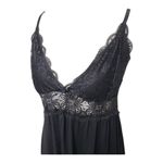 Osvtni Black Floral Lace Chemise Babydoll Size L Lingerie Scalloped Full Slip Size L Photo 5
