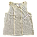 LC Lauren Conrad Yellow Semi-Sheer Sleeveless Top, L Photo 0