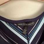 White House | Black Market WHBM Women’s Small Navy Blue Striped Dress Photo 1