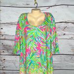 Lilly Pulitzer Sz XL Pink & Green Pineapple Print Pima Cotton Knit Beacon Dress Photo 1