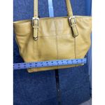 Tignanello Yellow Leather Tote Bag Pebbled Shoulder Purse Tassel Buckle Style Photo 14