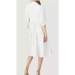 Amanda Uprichard  Womens Pullover Tiered V-Neck Midi A-Line Dress Ivory Size S Photo 1