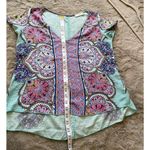 Renee C. Made in U.S.A Stitch Fix Sleeveless Blouse SIZE S Color Cyan Purple Photo 1