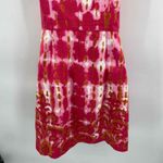 Anthropologie Fresno Ikat Strapless Dress Womens 4 Pink White Tie Dye Pink Photo 6