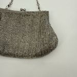 La Regale Vintage  Silver Beaded Clutch Bag Evening Satin Small Photo 7