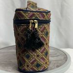 Vintage Tapestry Geometric Cosmetic Travel Bag 9x6x6 Made in Philippines Purple Photo 1
