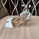 Bruno Valenti Leather Square Toe‎ Stiletto Sandal in White Size 10 Photo 1