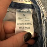 Seven7  Blue Flare Wide Leg Jeans Distressed Photo 7