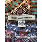 American Eagle  Flounce Floral Patch Short Sleeve Lace‎ Up Top Size Sz Small Boho Photo 5
