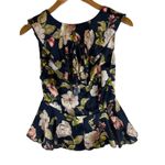 Alice + Olivia Floral Print Silk Blend Ruffle Peplum Top Womens Size 0 Photo 1