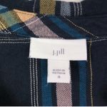 J.Jill  Brushed Cotton Modal Blend Bias Trim Plaids Blue‎ Button up Shirt M Photo 5