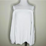 525 America NWT Born In Brooklyn Sweater LARGE Cold Shoulder Ribbed Wide Sleeve White Photo 1