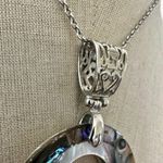 Reversible Abalone & Mother of Pearl Pendant Necklace Photo 4