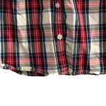J.Crew Women's M Tartan Plaid Ruffled Collar Button Photo 5