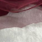 Adrianna Papell size 6 Wine Tulle Maxi Dress sequined top long gown short sleeve Photo 12