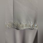 Talbots  Dress Size 4 Gray Sheath Evening Gown Beaded Mother Bride Groom Long Photo 2