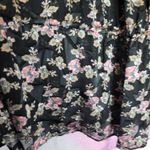 Rebecca Taylor BLACK SEMI SHEER SILK FLORAL PRINTED BLOUSE 10 Photo 5