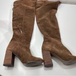Steve Madden  Women 8 Brown Leather Suede Novela Over The Knee Chunky Heel Boots Photo 8