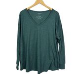 Torrid  Jersey V Neck Classic Fit Long Sleeve Heather Green Tee Size 2 Photo 1