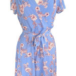 Ralph Lauren Floral Faux Wrap Surplice Floral Blue Lined Dress 4 Americana NWT Photo 0