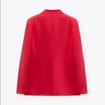 ZARA INVERTED LAPEL LONG BLAZER Shoulder Pads Welt Pockets Metal Hook Closure Photo 13