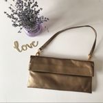 ILI Genuine Leather Golden Fold Over Clutch Photo 0