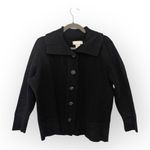 Allison Daley Black Knit Button Front Cardigan Jacket Vintage 90s L Minimalist Photo 0
