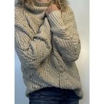 A New Day Chunky Cozy Cable Knit Turtleneck Sweater Beige Textured Winter Women's Large Photo 3