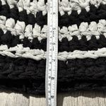 Handmade Crochet Knitted Winter Hat Fall Black Grey White Striped Grunge Cyber Indie Photo 3