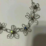 None WIREY Flower Nexklace with center rhinestones Photo 3