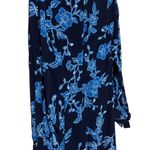 Draper James  Long Sleeve Dress Geranium Floral Nassau Navy Blue Tie Wrist EUC 6 Photo 10