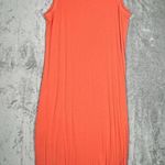 Chico's  Dress Women 4/6 Coral Orange Tank Dress Midi Preppy Basic Casual Everyday Photo 3